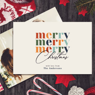 Cartão De Festividades Foto da família moderna Feliz Natal