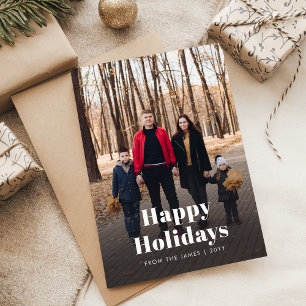 Cartão De Festividades Foto da família moderna Na moda de Natal minimalis