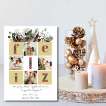 Foto da família, moderno, floral, Natal português