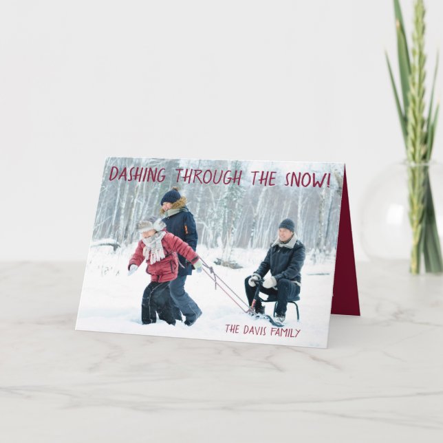 Cartão De Festividades Foto da Família, Natal, (Frente)