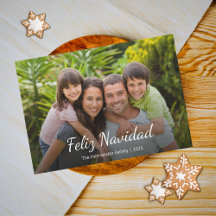 Foto da família natalícia moderna Feliz Navidad