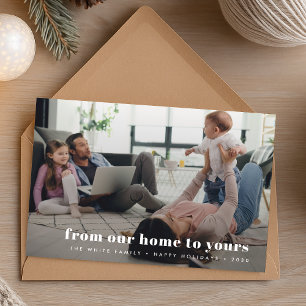 Cartão De Festividades Foto da família natalina da nossa casa para a sua 