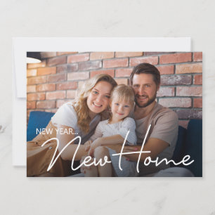 Cartão De Festividades Foto da Família Novo Endereço Novo Ano Novo Movime