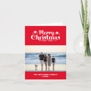 Cartão De Festividades Foto da família personalizada Simples Moderno Feli