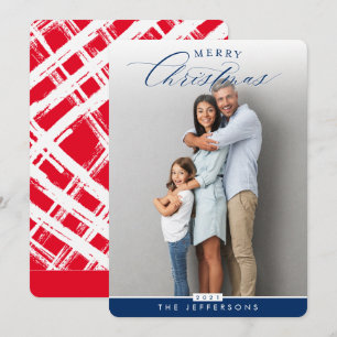 Cartão De Festividades Foto da FAMÍLIA Retrato da caligrafia moderna mari