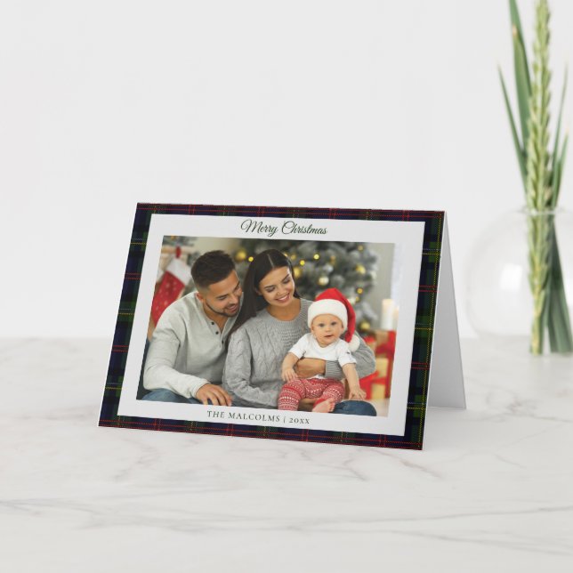 Cartão De Festividades Foto da família russa de Xadrezes Malcolm Tartan N (Frente)