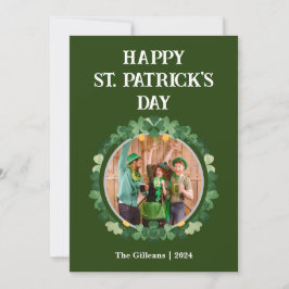 Cartão De Festividades Foto da Família Shamrocks de Dia de São Patrício F