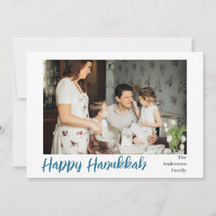 Cartão De Festividades Foto da família Simple Elegant Happy Hanukkah