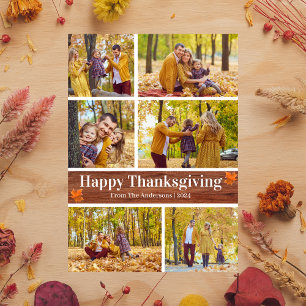 Cartão De Festividades Foto da família Simple Modern Fall