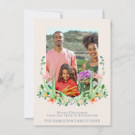 Cartão De Festividades Foto da Família Southern Floral Crest