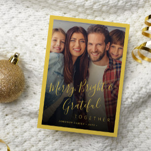 Cartão De Festividades Foto da feliz e da família Bright no Natal moderno