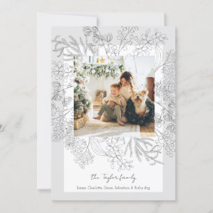 Cartão De Festividades Foto da Folhagem de inverno da Cinza de Natal