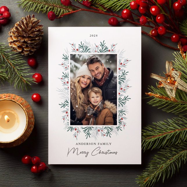 Cartão De Festividades Foto da Folhagem de Natal (Criador carregado)