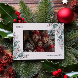 Cartão De Festividades Foto da Folhagem de Natal