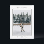 Cartão De Festividades Foto da fronteira minimalista no Natal moderno<br><div class="desc">Cartão de Natal moderno com um design minimalista com a sua dentro fotográfica de um quadro simples.</div>