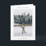Cartão De Festividades Foto da fronteira minimalista no Natal moderno<br><div class="desc">Cartão de Natal moderno com um design minimalista com a sua dentro fotográfica de um quadro simples.</div>