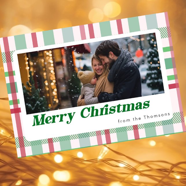 Cartão De Festividades Foto da grelha de xadrezes de doces de Natal feliz (Criador carregado)