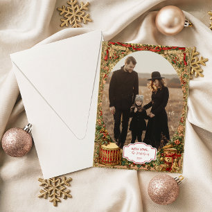 Cartão De Festividades Foto da Guarlanda de Natal Vitoriana de Férias