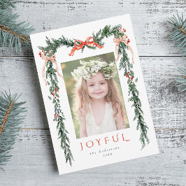 Cartão De Festividades Foto da Moldura de Natal em Watercolor