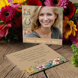 Cartão De Festividades Foto da MVA do Dia da Mãe Floral Elegante