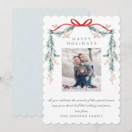 Cartão De Festividades Foto da Praga Azul de Natal Azul