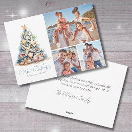 Cartão De Festividades Foto da praia da árvore de Natal