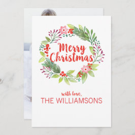 Cartão De Festividades Foto da Terra de Natal da Modern Watercolor