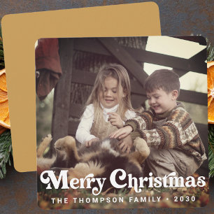 Cartão De Festividades Foto da Tipografia com Trendy Simple