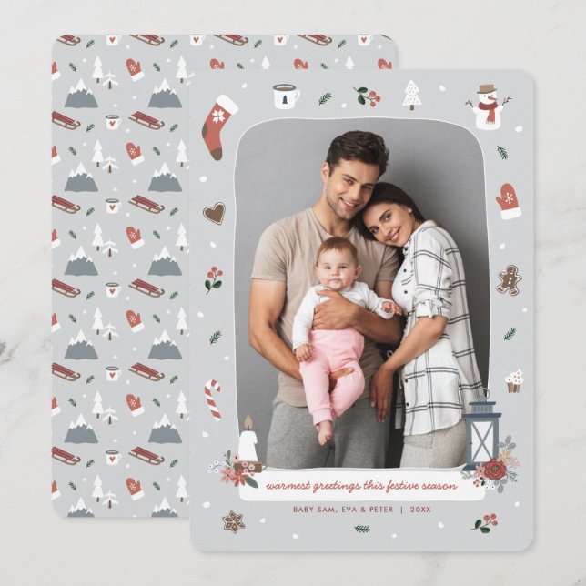 Cartão De Festividades Foto da Vila Nórdica de Natal (Frente/Verso)