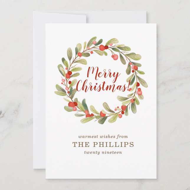 Cartão De Festividades Foto da Wreath de Natal (Frente)