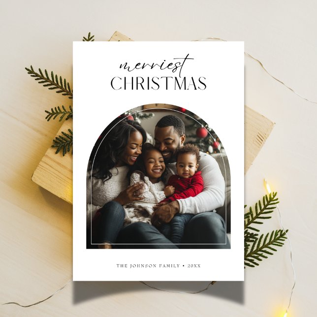 Cartão De Festividades Foto das Crianças de Natal mais felizes do Arch Sc (Criador carregado)