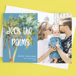Cartão De Festividades Foto das Palmeiras de Natal Feliz