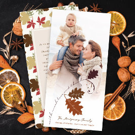 Cartão De Festividades Foto de Ação de Graças da Rustic Autumn Branch Hap