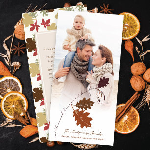 Cartão De Festividades Foto de Ação de Graças da Rustic Autumn Branch Hap