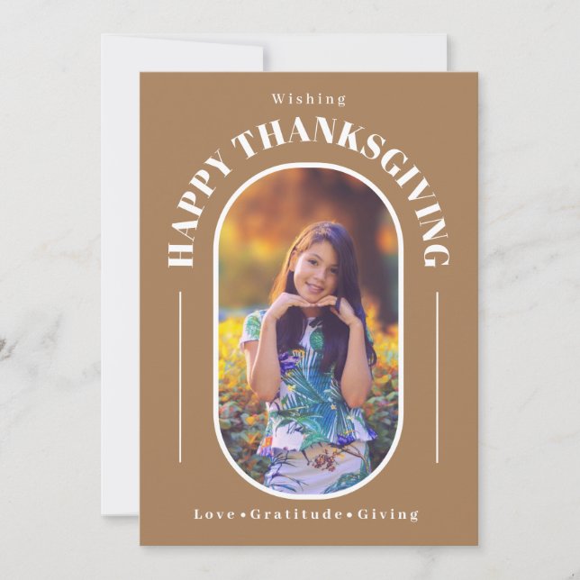 Cartão De Festividades Foto de Ação de Graças Moderno Ash (Frente)