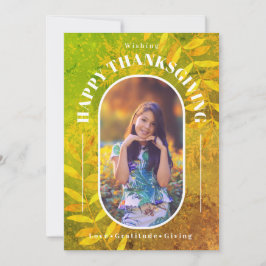 Cartão De Festividades Foto de Ação de Graças Verde Moderno