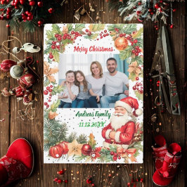 Cartão De Festividades Foto de Agulhas de Pinheiro Natal Feliz