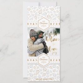 Cartão De Festividades Foto de Amor de Natal Elegante