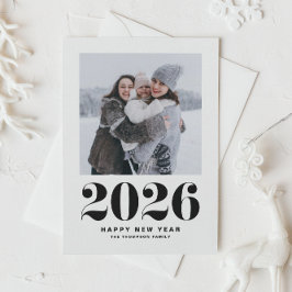 Cartão De Festividades Foto de Ano Novo da Tipografia Negros 2025