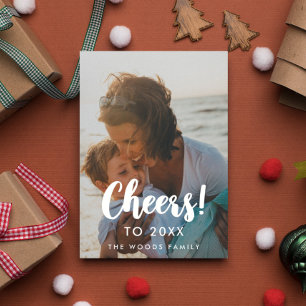 Cartão De Festividades Foto de Ano Novo do Moderno Alegre a 2025