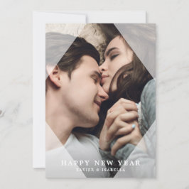 Cartão De Festividades Foto de Ano Novo Simples e Moderno