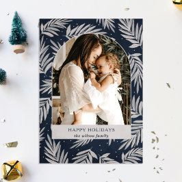 Cartão De Festividades Foto de Arch de Ramificações de Marinho Moderno Si