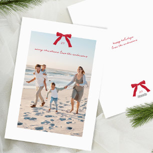 Cartão De Festividades Foto de Arco de Natal Vermelho Minimalista Elegant