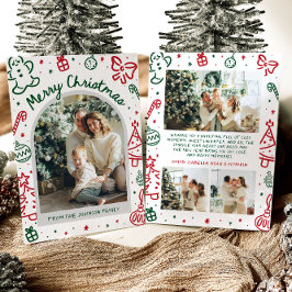 Cartão De Festividades Foto de Arco Desenhada à Mão Branca Feliz Natal