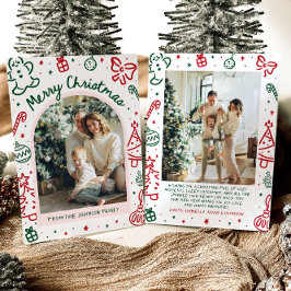 Cartão De Festividades Foto de Arco Desenhada à Mão Branca Feliz Natal