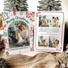 Cartão De Festividades Foto de Arco Desenhada à Mão Branca Feliz Natal