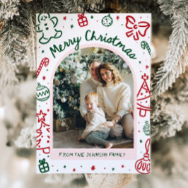 Cartão De Festividades Foto de Arco Desenhada à Mão Branca Feliz Natal