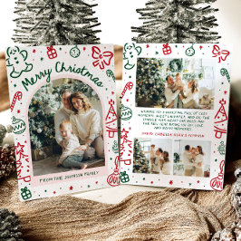 Cartão De Festividades Foto de Arco Desenhada à Mão Branca Feliz Natal