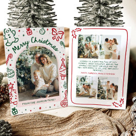 Cartão De Festividades Foto de Arco Desenhada à Mão Branca Feliz Natal