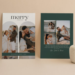 Cartão De Festividades Foto de Arco Duplo Verde Floresta